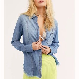 Free People denim shirt size small